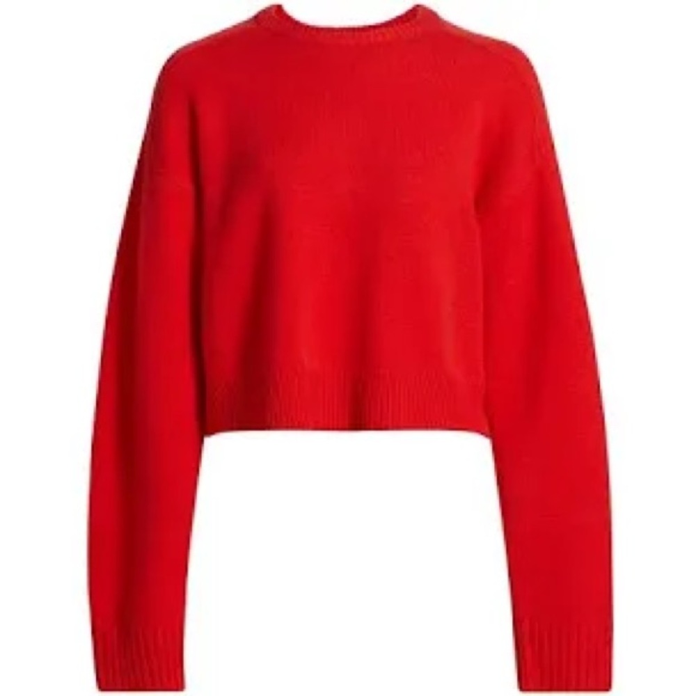 Lou Lou de Saison. Cashmere Wool Bend Crewneck. Brilliant Red. Hand Wash. Medium